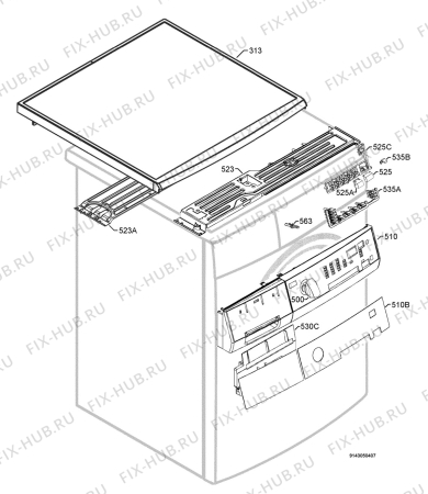 Взрыв-схема стиральной машины Aeg Electrolux L72550 - Схема узла Command panel 037